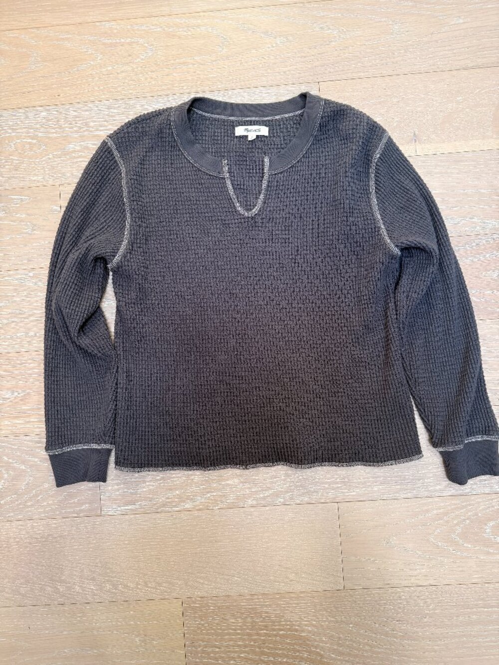 Madewell Waffle Knit Top (Dark Gray)